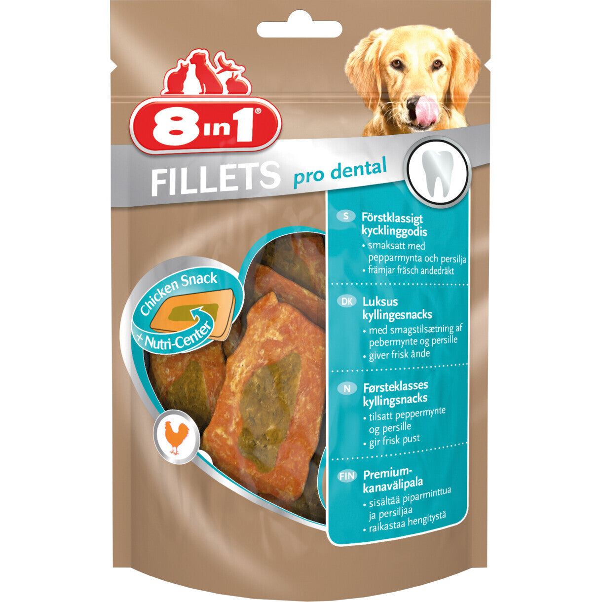 8in1 kylling fillet hundegodbidder - Pro Dental 80g