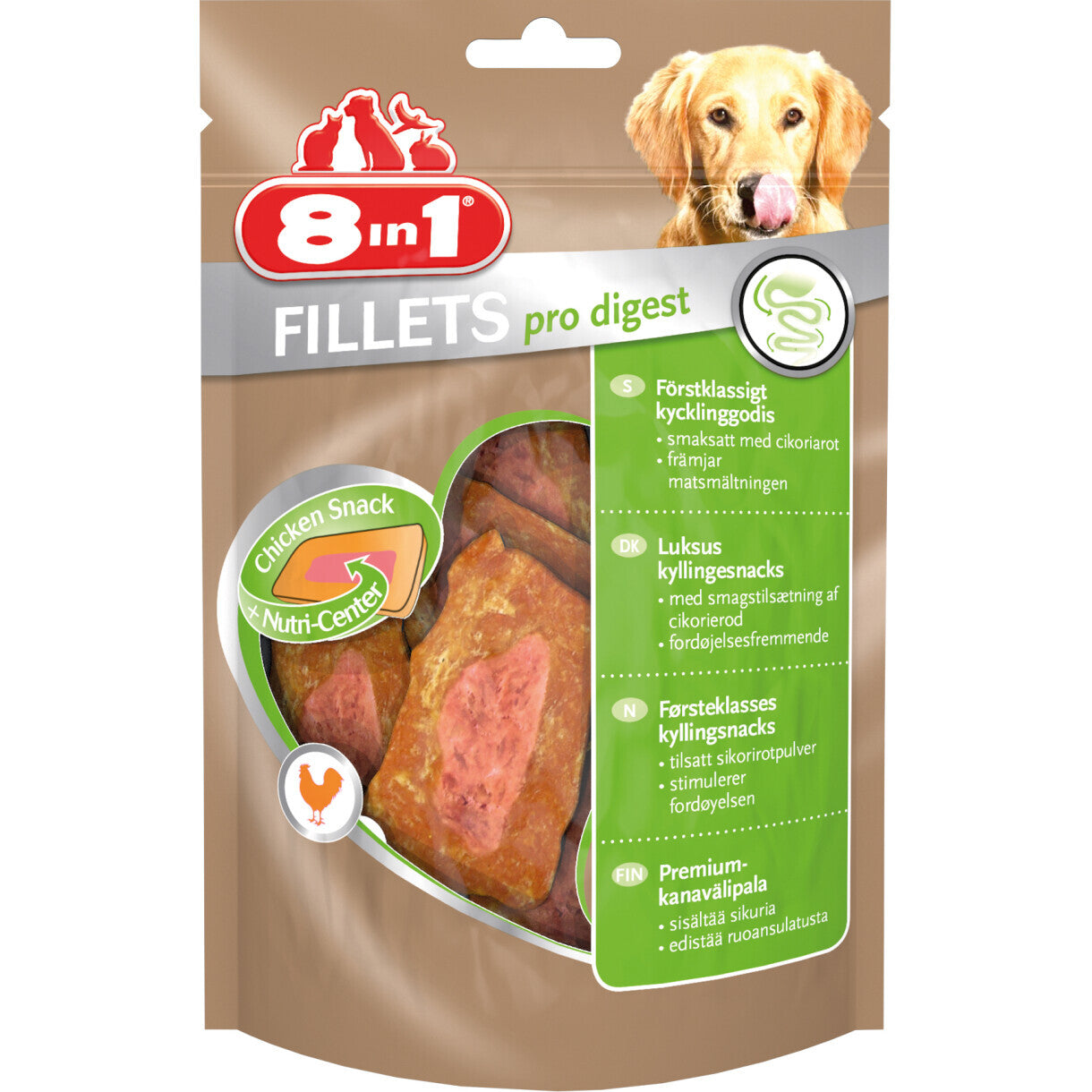 8in1 kylling fillet hundegodbidder - Pro Digest 80g