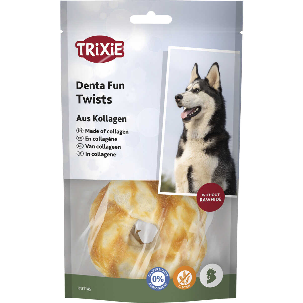 2 stk. Trixie Denta Fun Twists, collagen med kylling - 85g