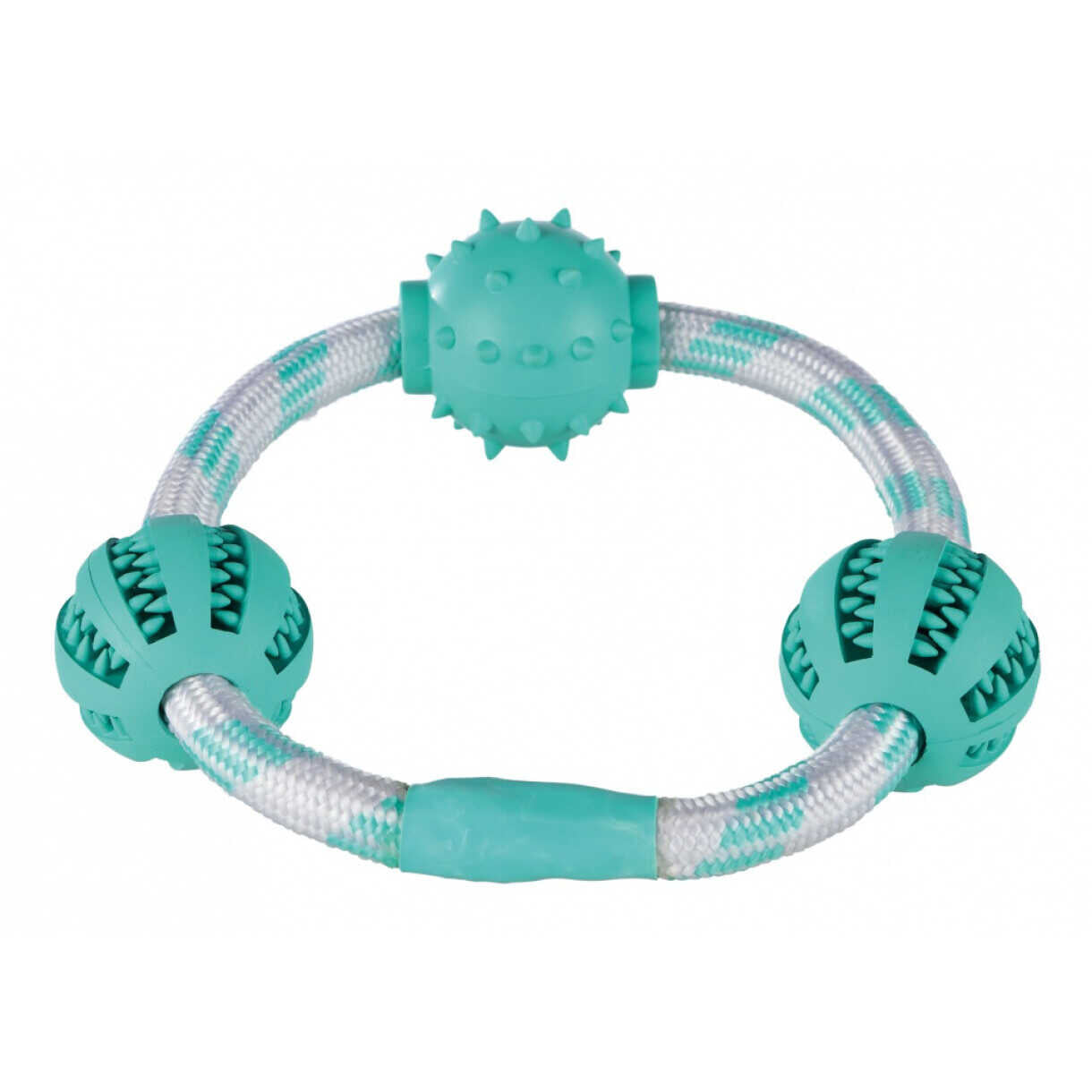Trixie Hundeaktivitetslegetøj Denta Fun Reb med bolde og myntesmag - ø 20 cm