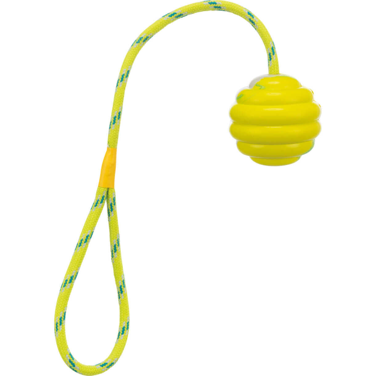 Trixie Hundelegetøj Bølgebold i naturgummi med snor - ø 6 cm 30 cm