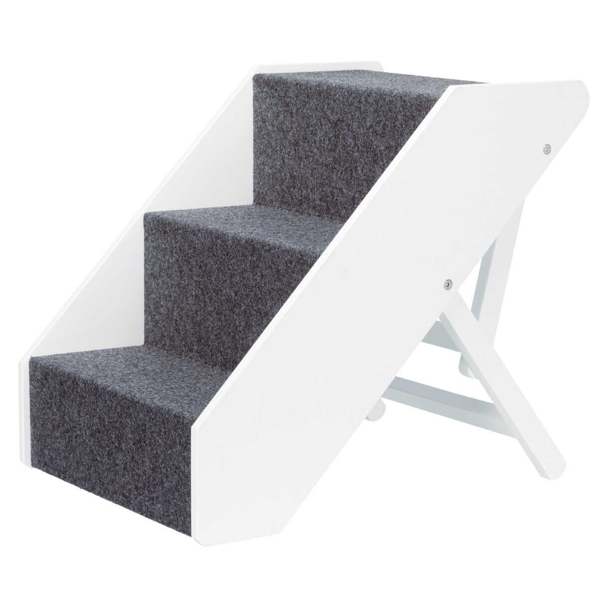 Trixie Hundetrappe høj - justerbar 40 x 67 cm hvid