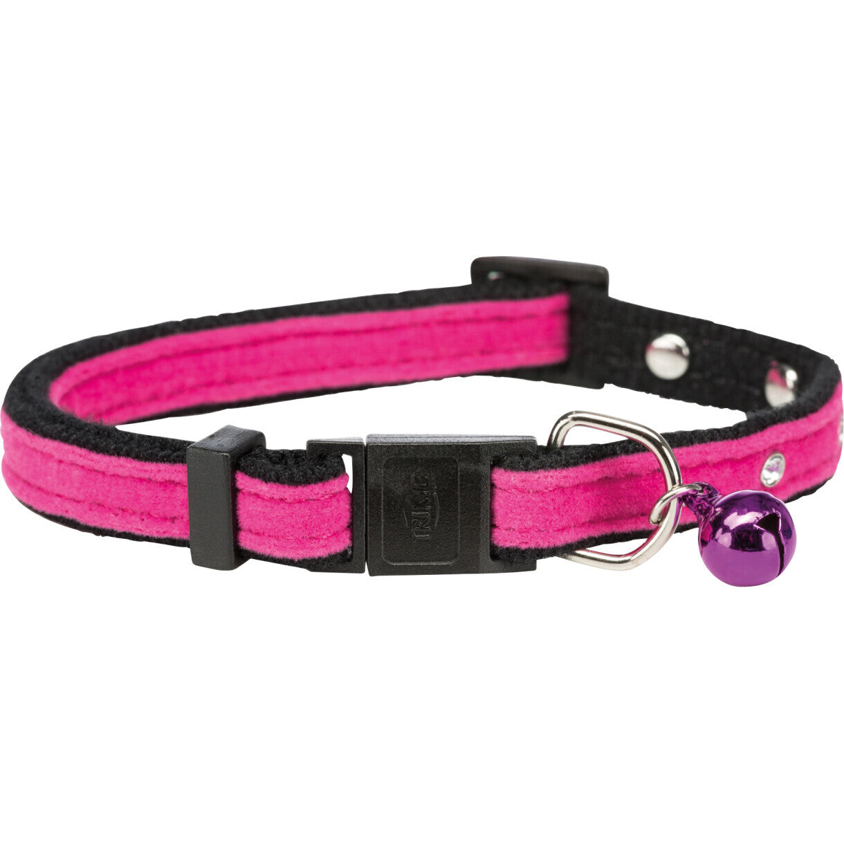 Trixie kattehalsbånd med rhinsten og bjælde assorteret farver