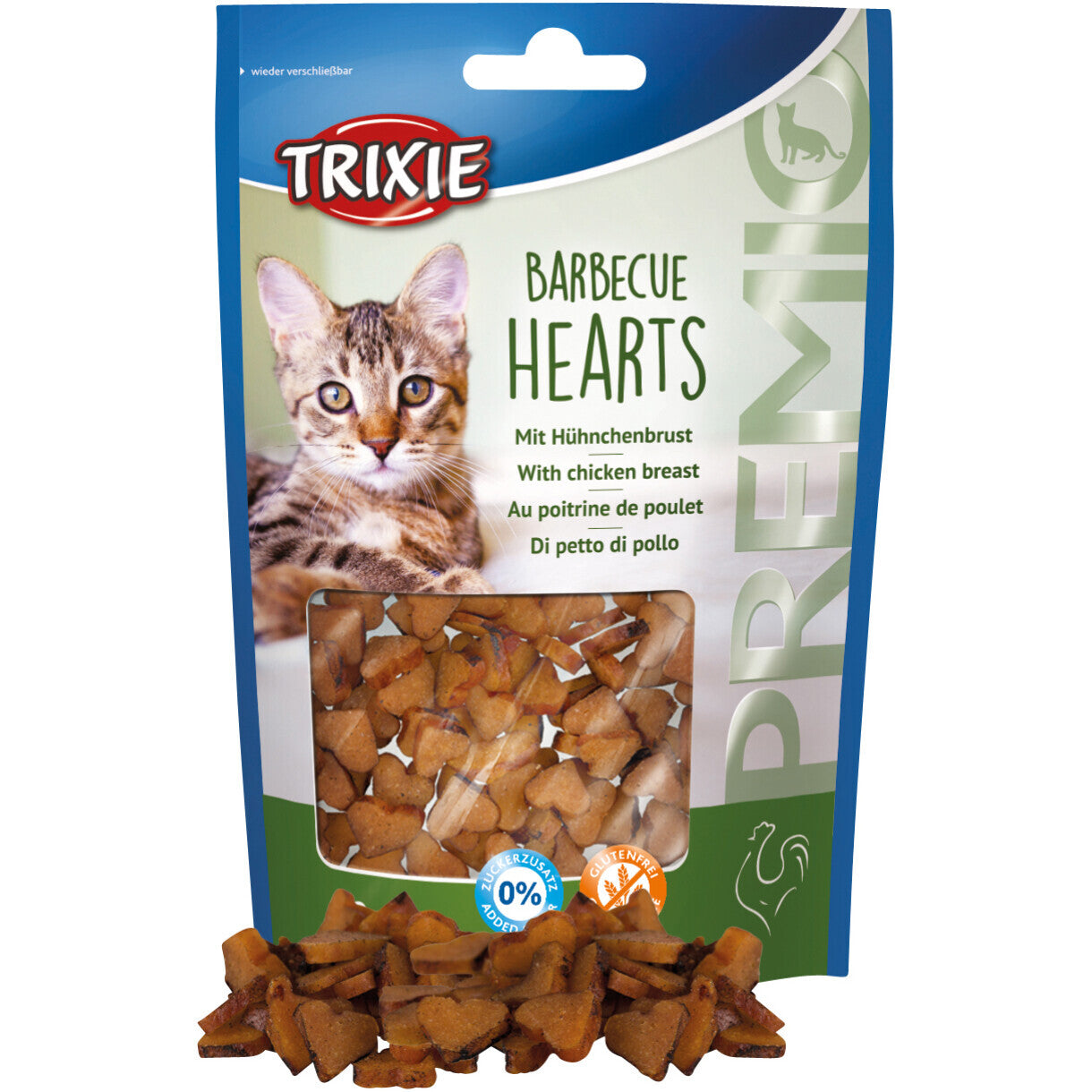 Trixie katte snack barbecue hjerter - gluten og sukkerfri 50 g