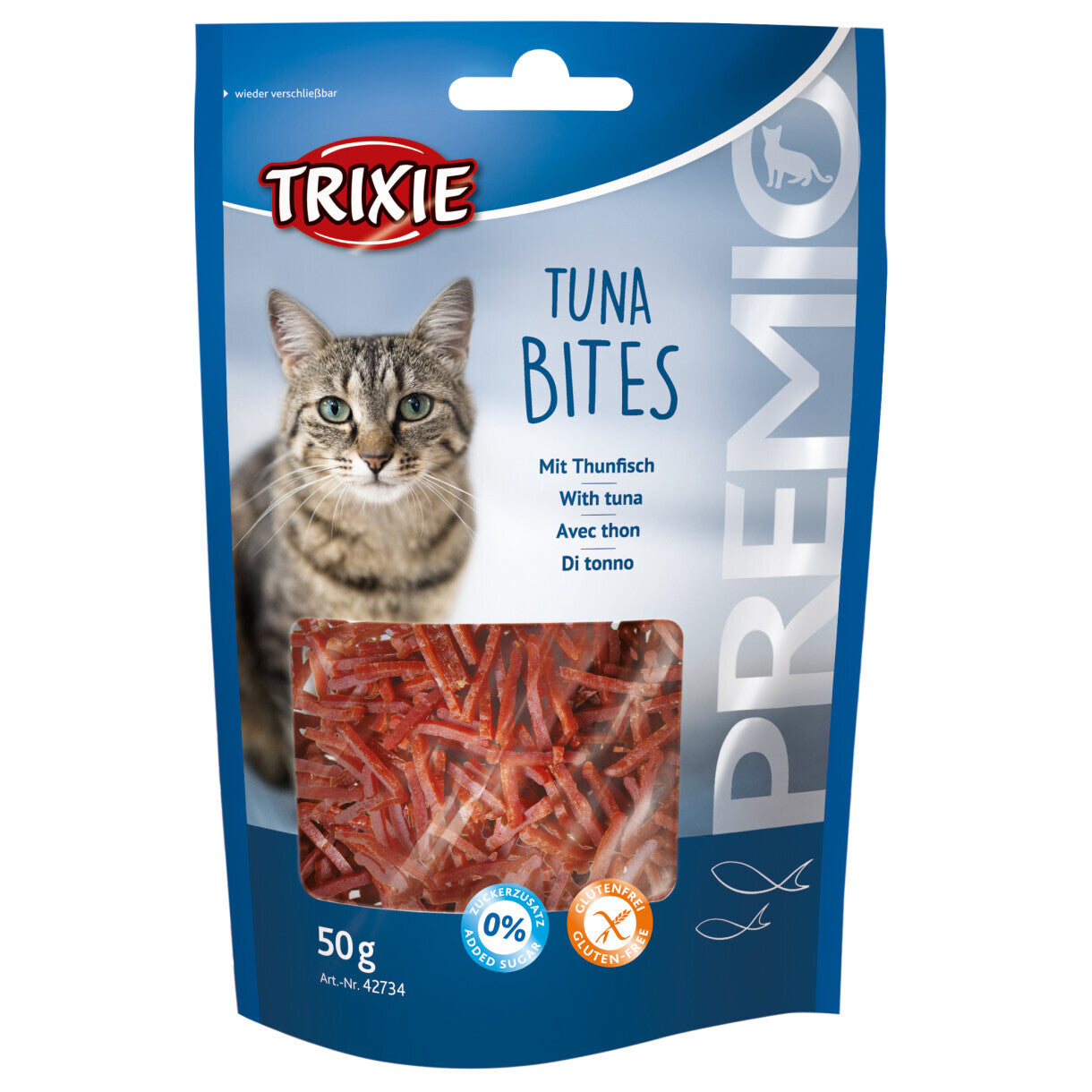 Trixie katte snack Tuna Bites med tun og kylling 50 g - gluten og sukkerfri