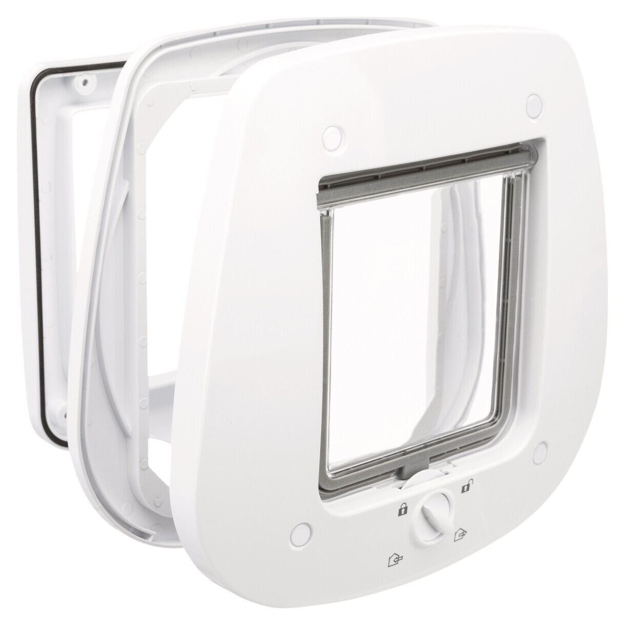 Trixie 4-vejs Kattedør til glasdør 27 x 26 cm hvid