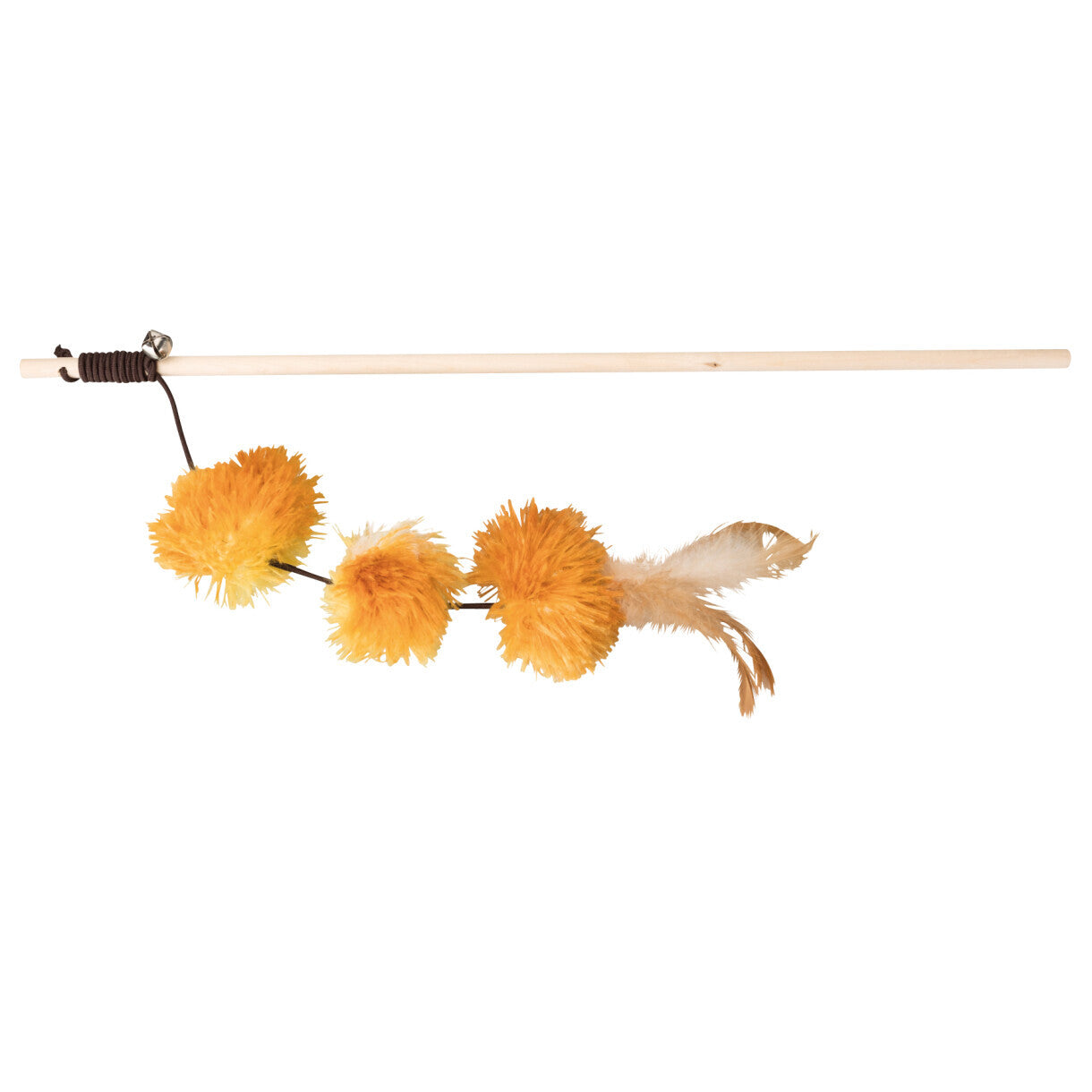 Trixie Drillepind med pompom bolde - 40 cm - assorteret farver