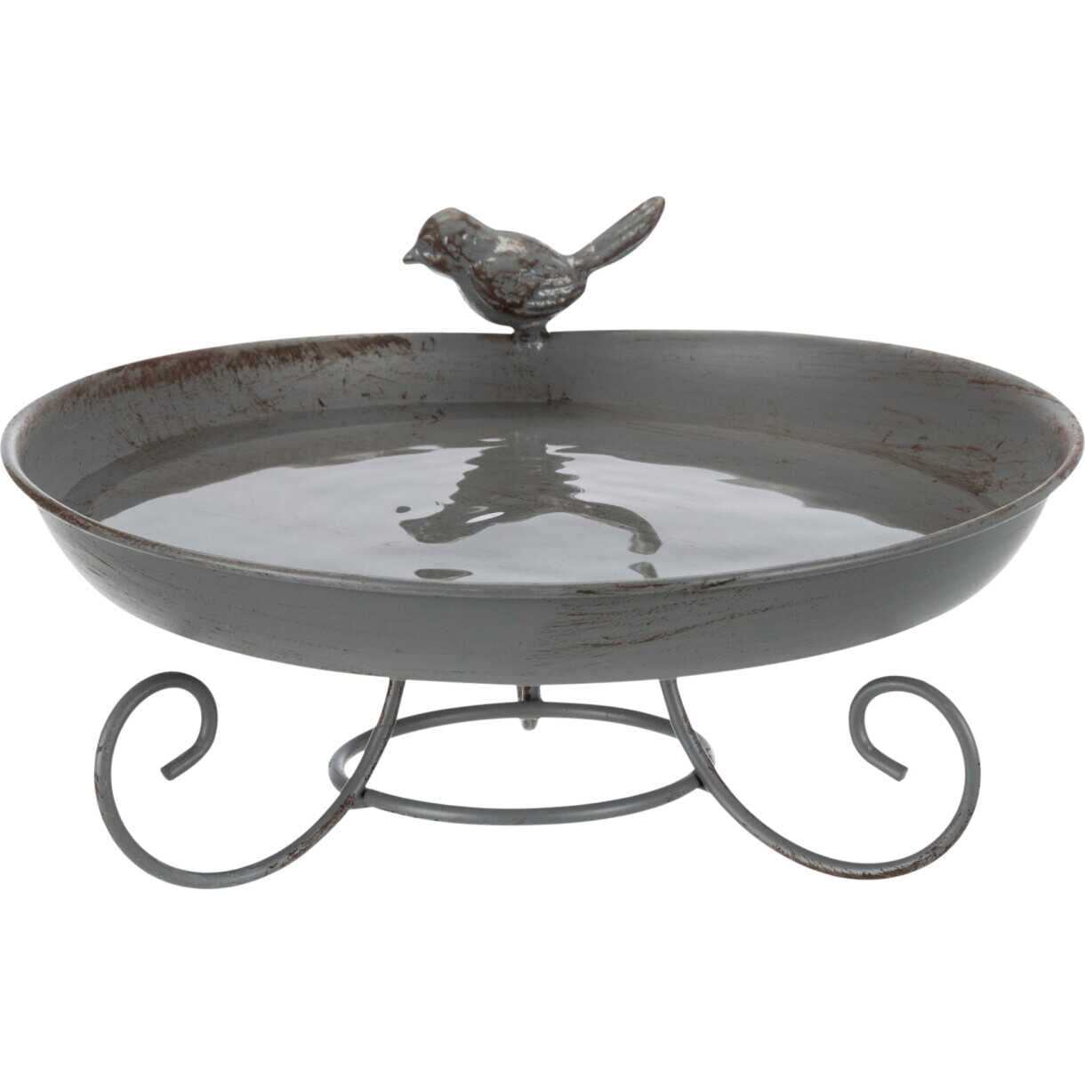 Trixie Fuglebad med metal fod 800 ml Grå