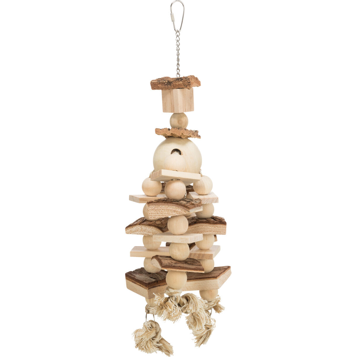 Trixie Trælegetøj til fugle med reb 35 cm