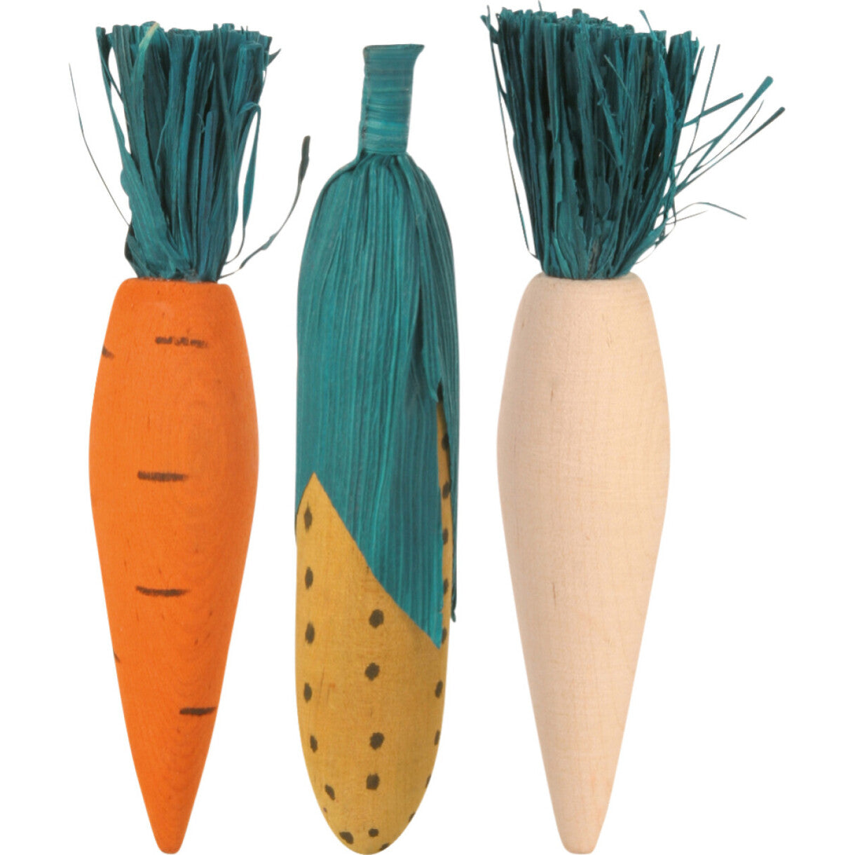 Trixie Sæt med gnavetræ med halm 3 stk - 10 cm