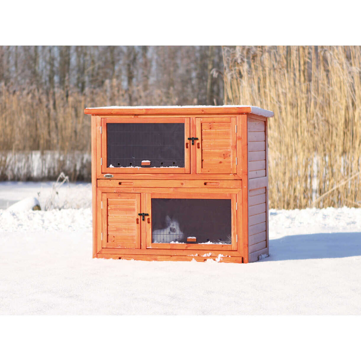 Trixie Udendørs Kaninbur Natura med isolering - 116 x 113 x 65 cm - Natur