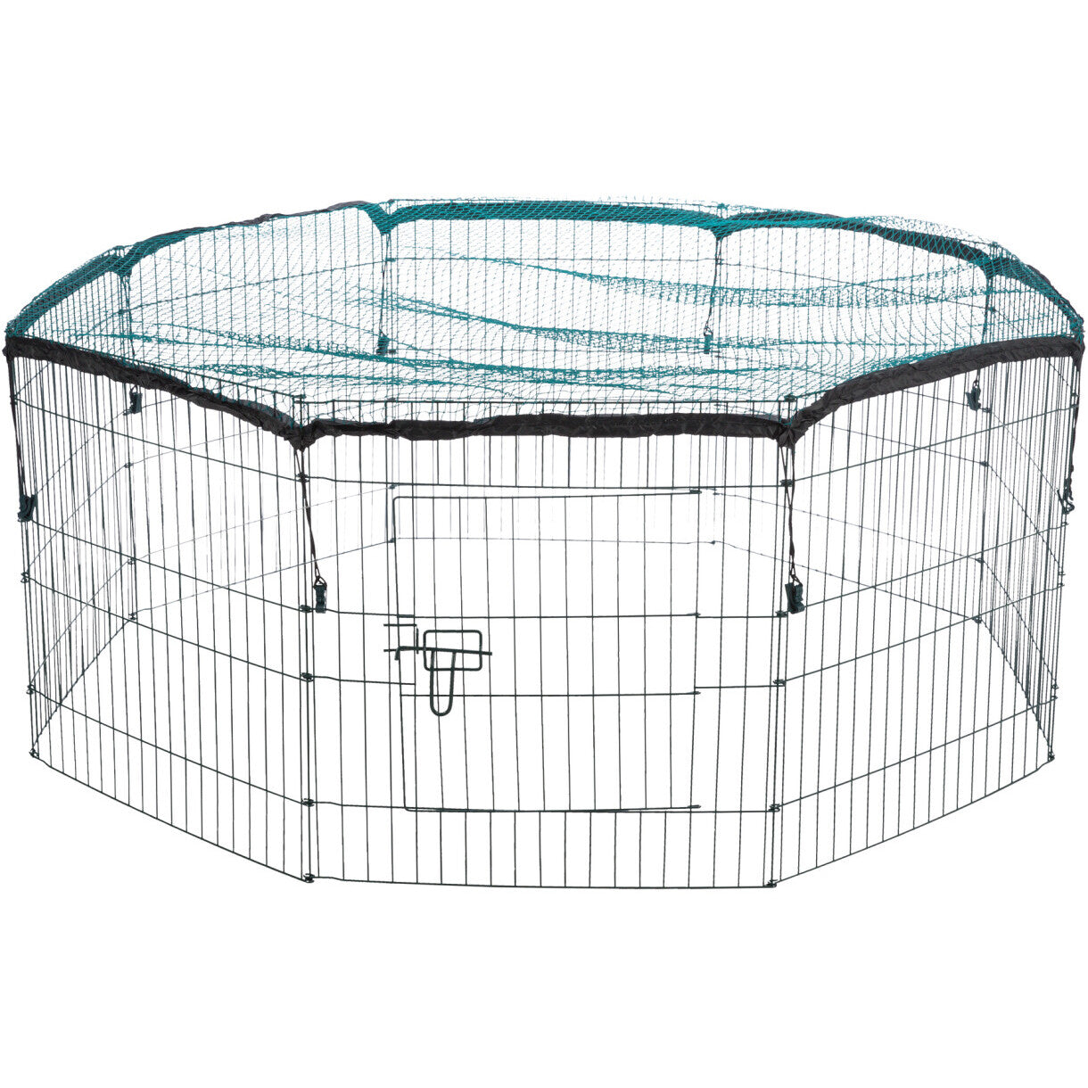 Trixie Udendørs løbegård Trine med net 8 elementer af 60 x 57 cm grøn - ø150 cm