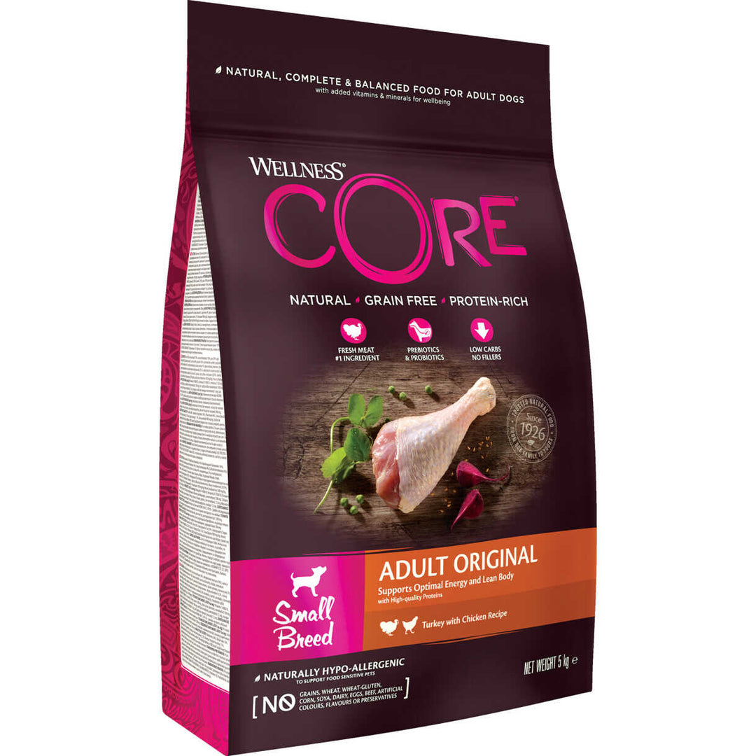 5 kg CORE hundefoder Adult Small Breed Original med kylling og kalkun - kornfrit