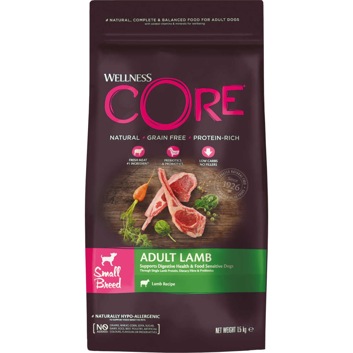 CORE hundefoder til alle hunde størrelser med lam - kornfrit