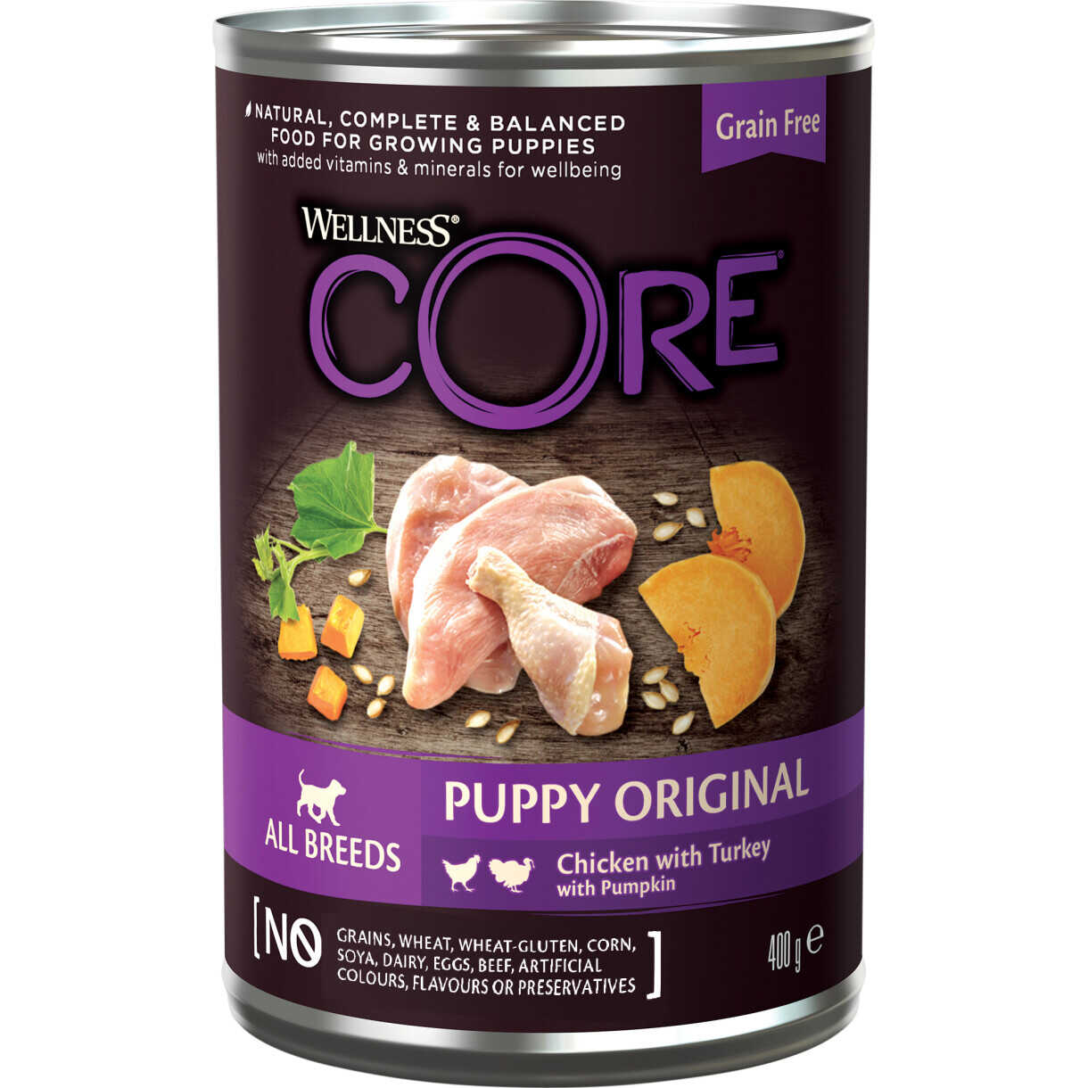 400 g CORE Puppy Original hvalpe vådfoder, kylling med kalkun og græskar