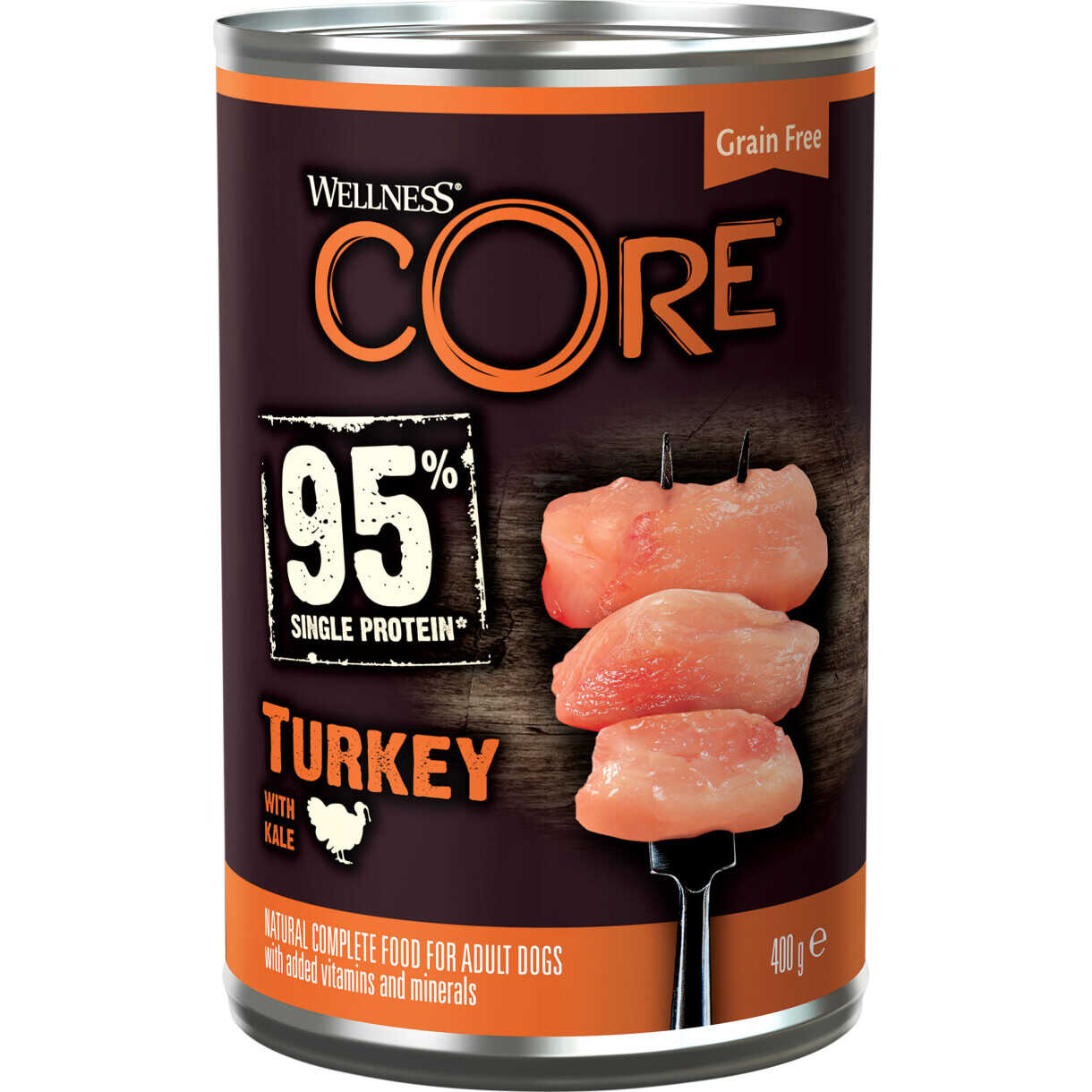 400 g CORE 95 hundevådfoder med Kalkun med grønkål – MEGApetshop