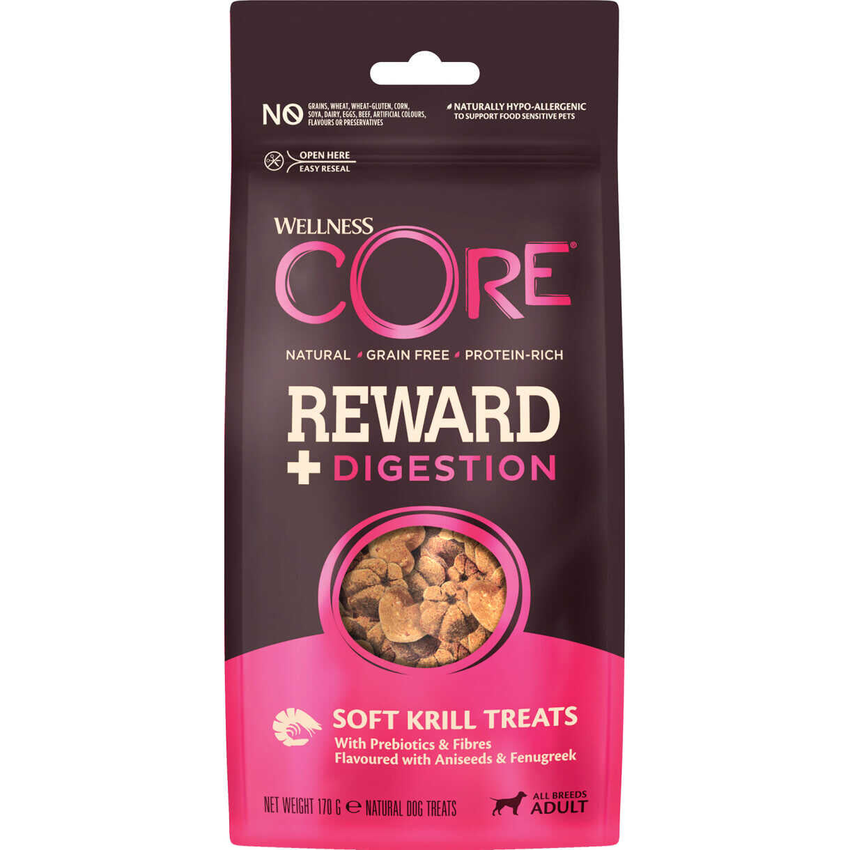 170 g CORE Reward+ Treats Digestion hunde godbidder - kornfrit