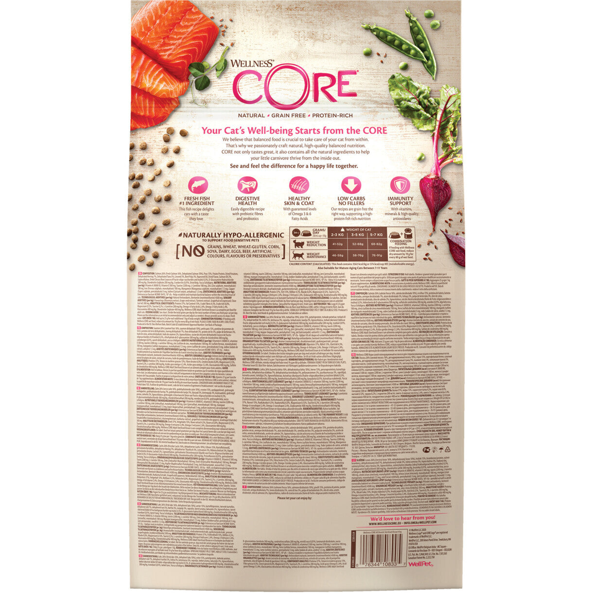 4 kg CORE kattefoder til steriliserede katte med laks og tun - kornfrit