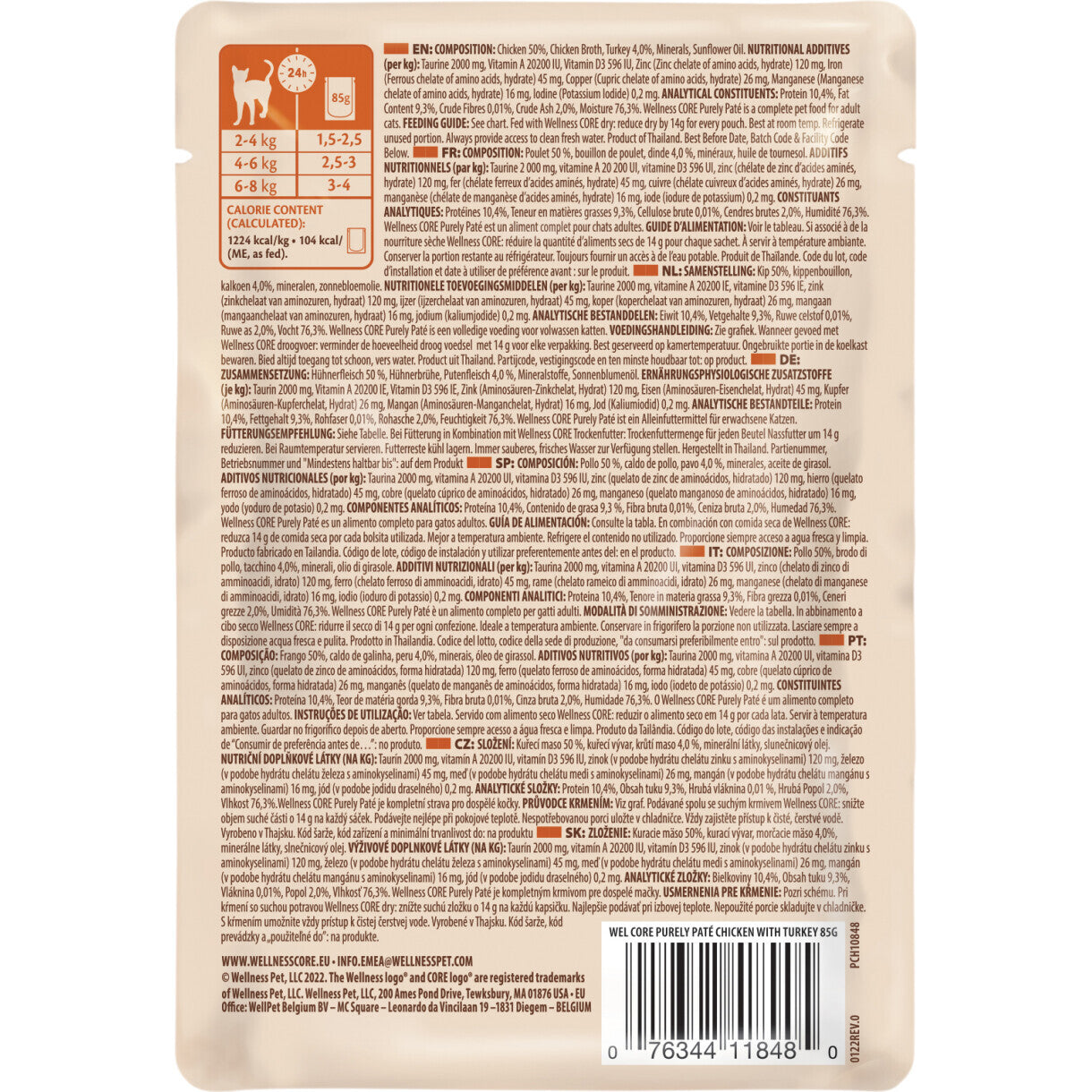 85 g CORE katte vådfoder i pate med kylling og kalkun - kornfri
