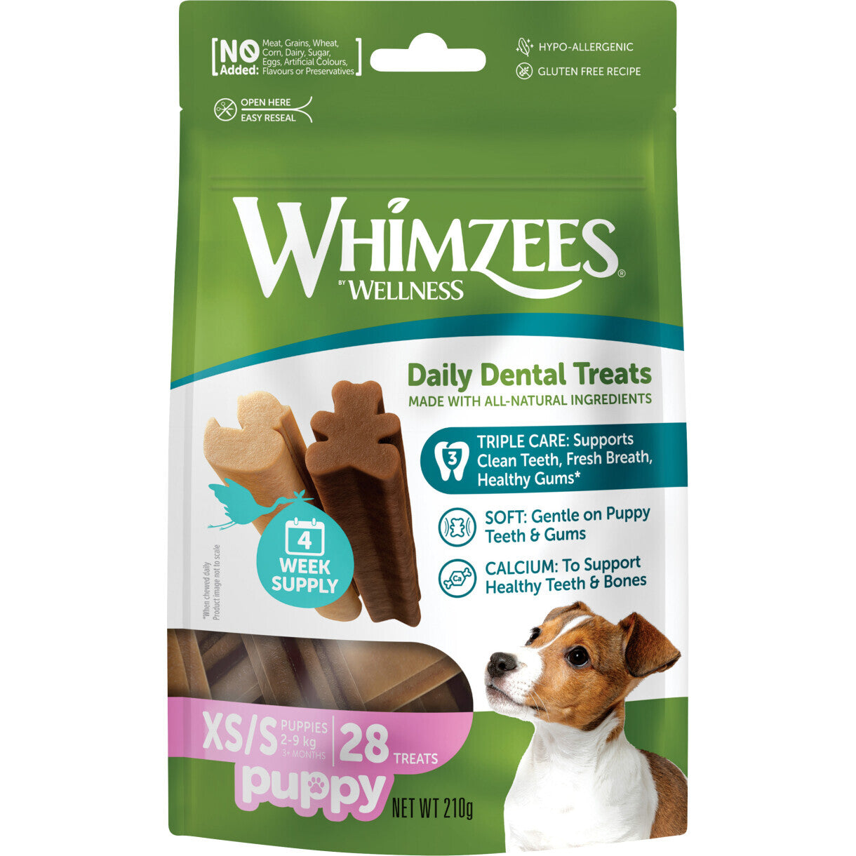 28 stk. Whimzees dental stix XS/S til små hvalpe 2-9 kg