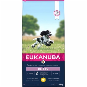 12 kg Eukanuba Puppy medium breed hvalpefoder