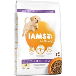 12 kg Iams hvalpefoder Puppy & Junior Large