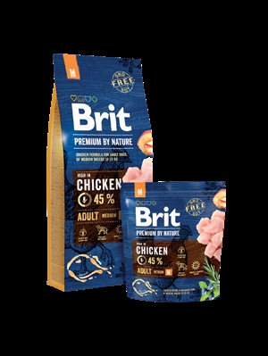 Brit Premium by Nature Adult medium hundefoder til mellemstore hunde 11 - 25 kg