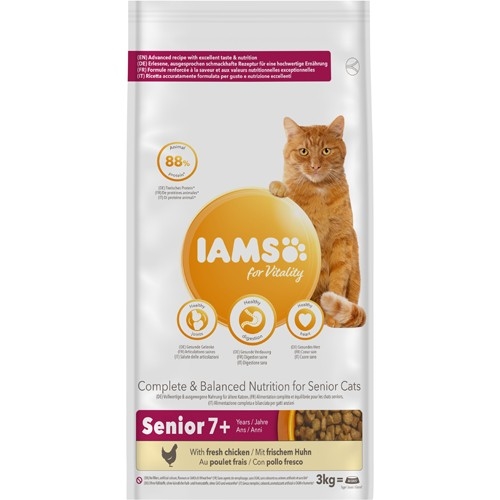 3 kg Iams kattefoder til voksen og senior - 7 år -