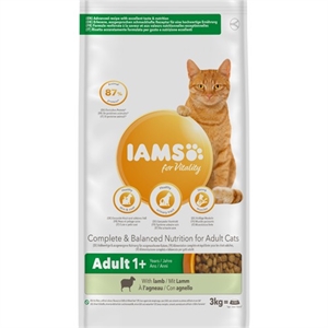 3 kg Iams kattefoder til voksne katte med Lam og kylling fra 1 til 7 år