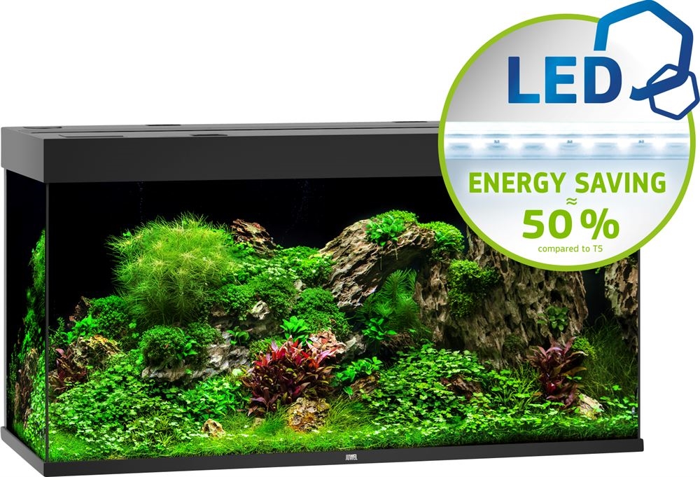 liter Juwel akvarie MODEL RIO 350 LED sort træ L 121 x 51 x H cm