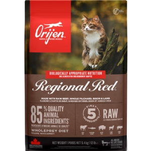 5,4 kg Orijen Regional Red kattemad med oksekød, sardin, bison og lam