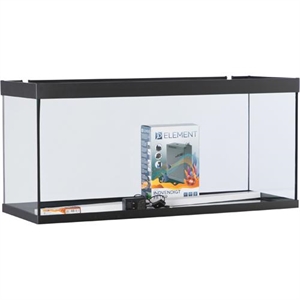 AkvaStabil element akvarie - 100 x 40 x 48 cm - sort - med filter - varme og LED-lys - 180 liter