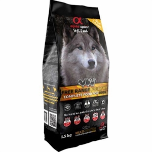 Alpha Spirit hundefoder med fjerkræ til voksne hunde - Kornfrit