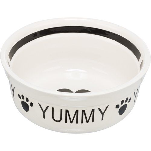 Trixie keramik foder- og vandskål hunde og katte - sort hvide