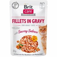 24 x 85 g Brit katte-vådfoder med saltet laksefiletstykker i sovs