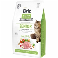 2 kg Brit Care kattefoder til Senior katte over 7 år Weight Control - kornfrit