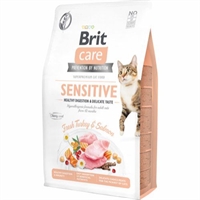 2 kg Brit Care kattefoder til voksne katte med sensitiv mave - kornfrit