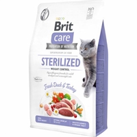 2 kg Brit Care kattefoder Sterilized Weight Control til voksne katte - kornfrit