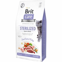 7 kg Brit Care kattefoder Sterilized Weight Control til voksne katte - kornfrit