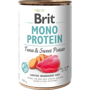 6 x 400 gr Brit Care Mono Protein hundefoder med tun og søde kartofler - Glutenfri