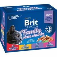12 x 100 gr Brit Premium katte vådfoder i sovs