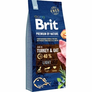 15 kg Brit Premium by Nature Light hundefoder til hunde mellem 11 og 90 kg