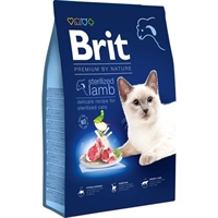 8 kg Brit Premium by Nature kattefoder med Lam til steriliserede katte fra 1 til 7 år