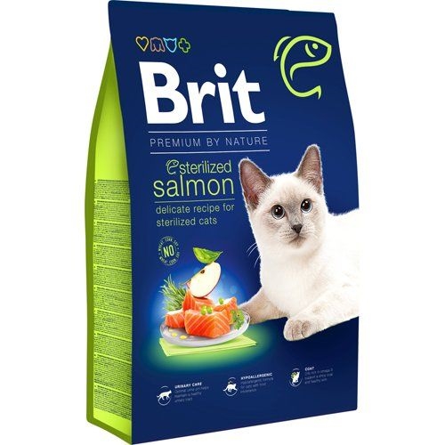 afbalanceret amplifikation Watchful 8 kg Brit Premium kattefoder til steriliserede katte med laks fra 1 til 7 år