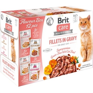 Brit katte-vådfoder multipakke filet i sovs 12 x 85 g