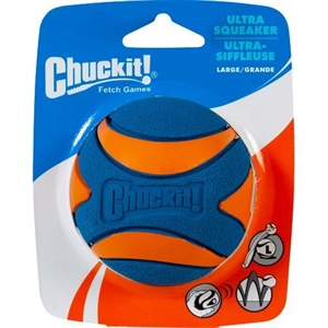 CHUCKIT Ultra Squeaker pibende bold - large til større hunde