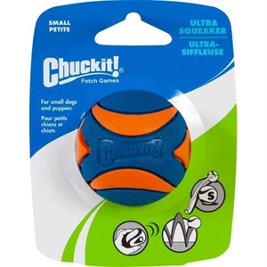 CHUCKIT hundelegetøj Ultra Squeaker  Bold - Small til små hunde