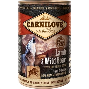 Carnilove hundefoder på dåse med lam og vildsvin kornfrit 400 g