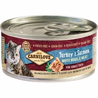 12 x 100 gr Carnilove kattevådfoder med Kalkun & Laks til voksne katte - korn og kartoffelfri