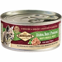 12 x 100 gr Carnilove kattevådfoder med And & Fasan til voksne katte - korn og kartoffelfri